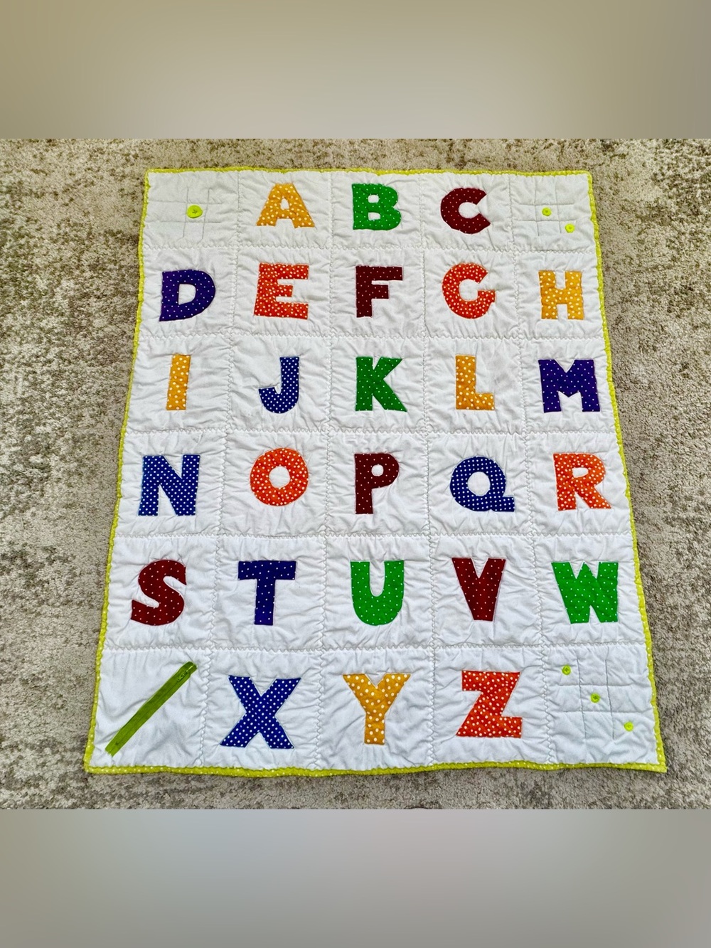 Handmade ABC Alphabet Activity Quilt 44 x 52.5 Toddler Kids